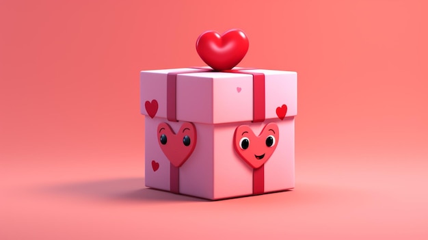 a box with a heart inside of it