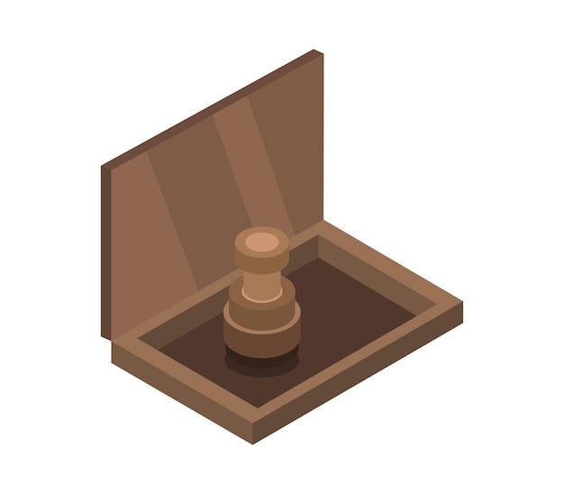 Box with isometric stamper