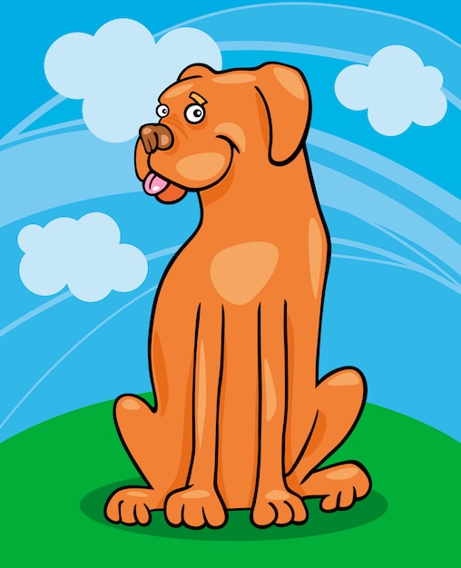 boxer dog cartoon illustration