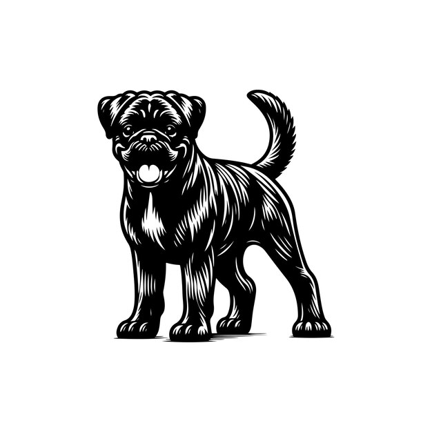 Vector boxer dog silhouette vector collection on white background dog art work vector illustration