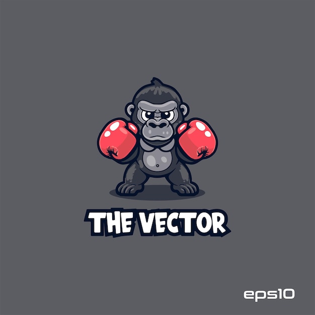 Vector boxer gorilla logo vector mascot character cartoon illustration eps10