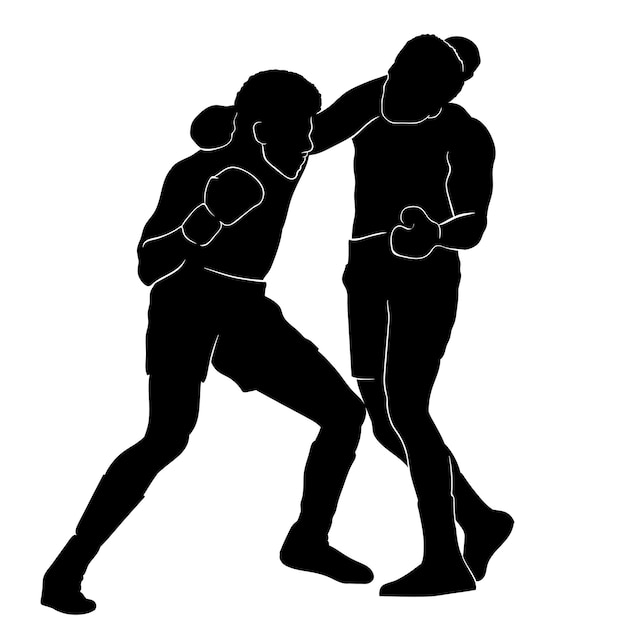 boxing and bodybuilder silhouette