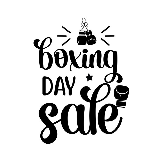 Vector boxing day sale poster with boxing gloves and boxing gloves