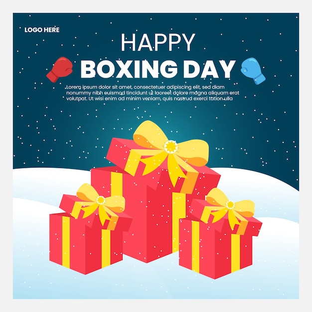 Boxing day social media template design