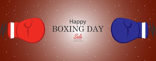 Vector boxing day vector illustration with boxing glove, boxing day sale concept.