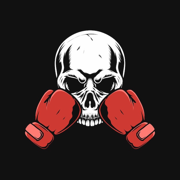 boxing design with skull illustration