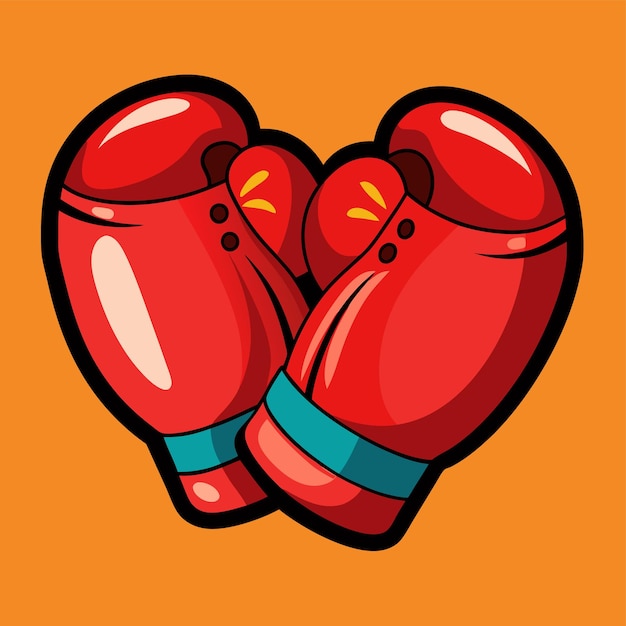 Vector boxing gloves clipart cartoon style vector illustration