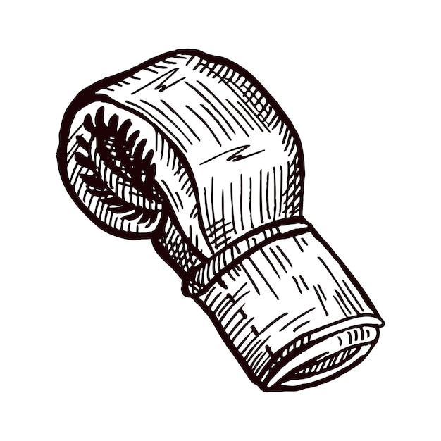 Boxing gloves side sketch isolated. Sporting equipment for boxing in hand drawn style