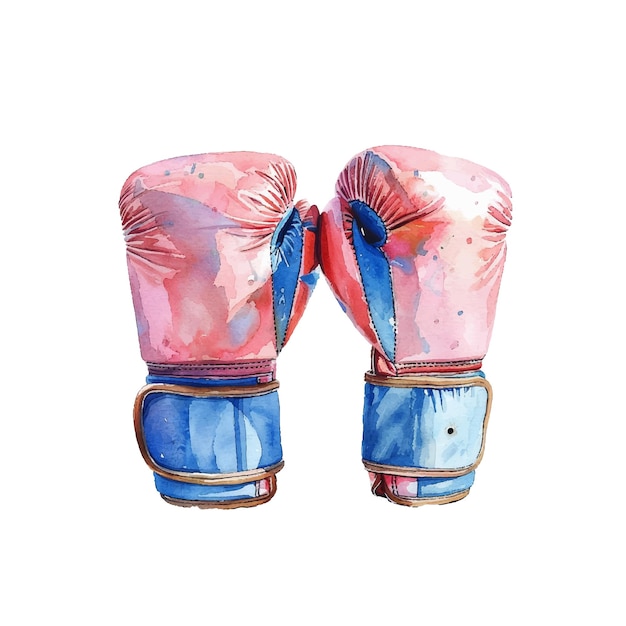 boxing gloves vector illustration in watercolour style