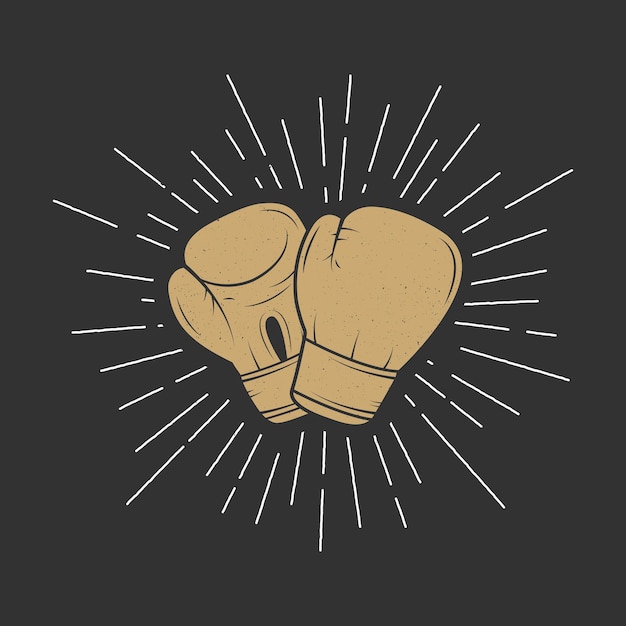 Boxing gloves in vintage style. Vector illustration