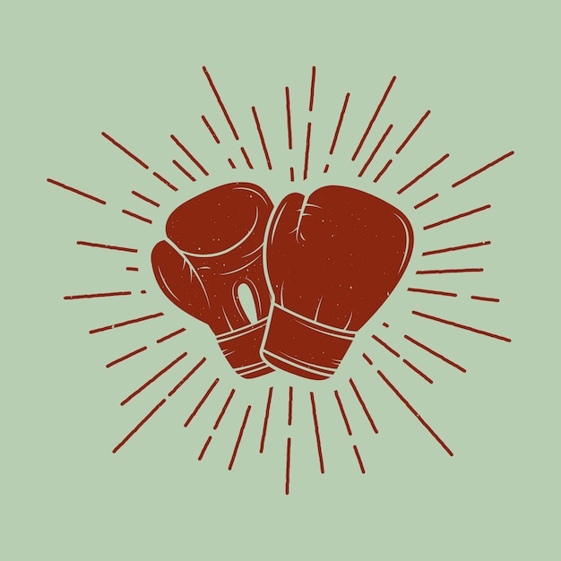 Boxing gloves in vintage style.