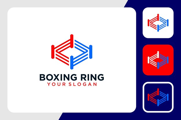 boxing ring logo design with boxing