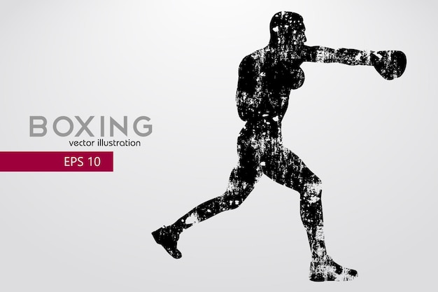 Boxing, silhouette of a boxer