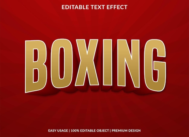 Boxing text effect editable template premium style