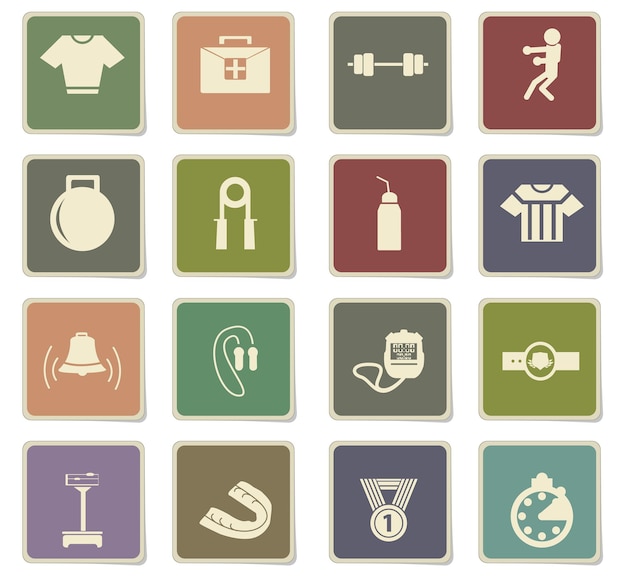 boxing vector icons for user interface design