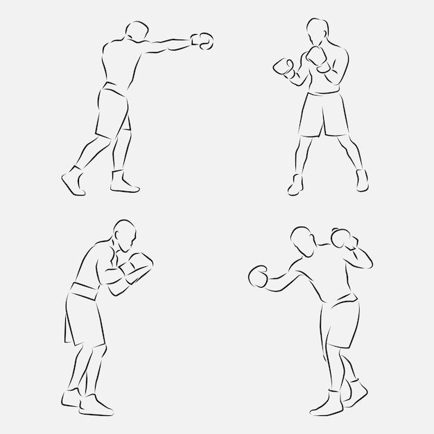 Boxing vector sketch illustration