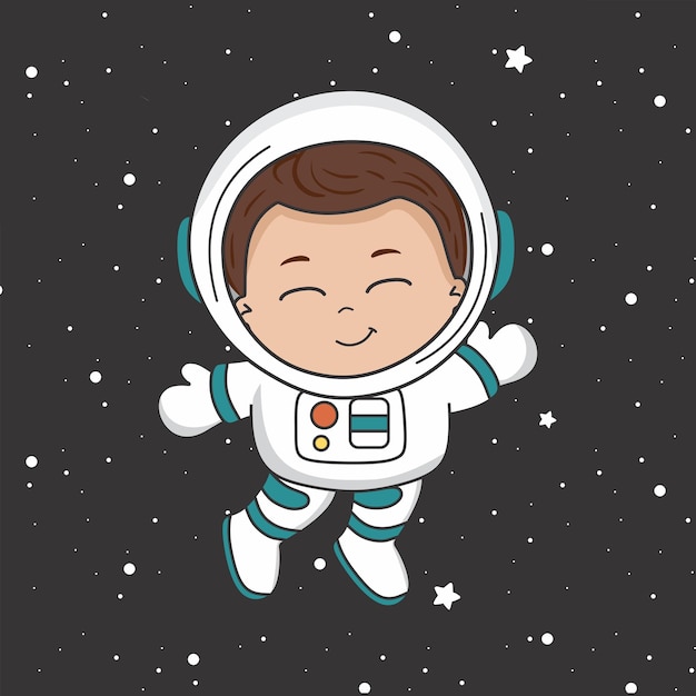 Boy astronaut cartoon