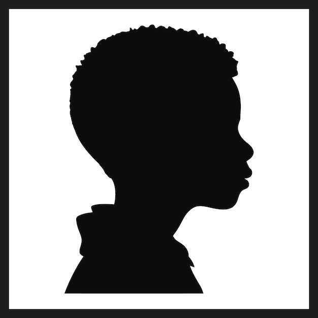 boy black Silhouette vector