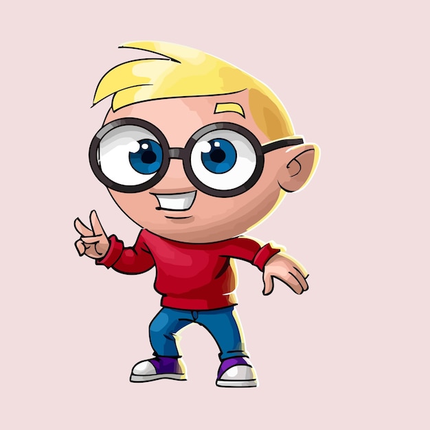 boy cartoon vector illustration