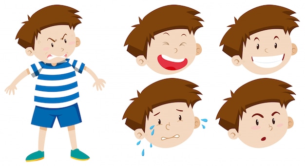 Boy character with facial expression