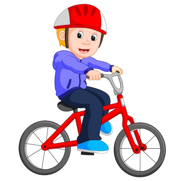 boy cycling cartoon