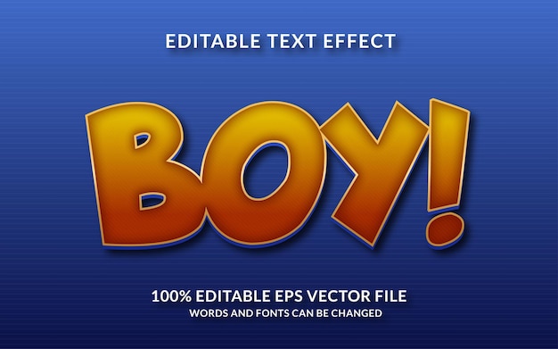 Boy editable text effect