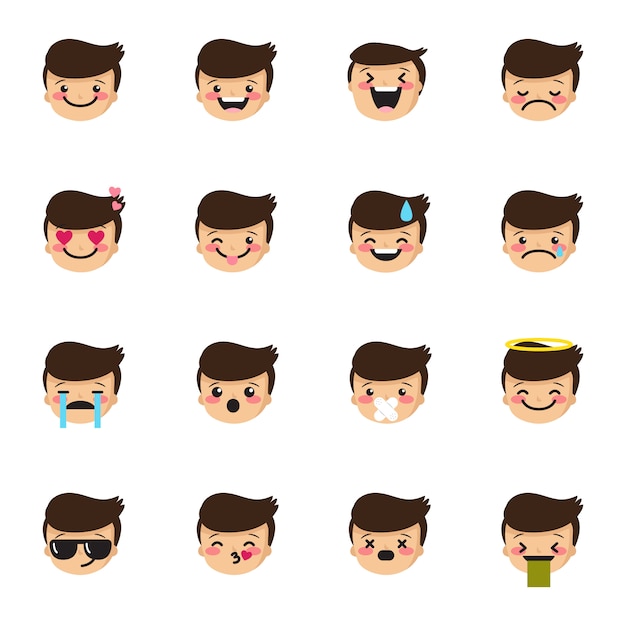 boy emoticons collection