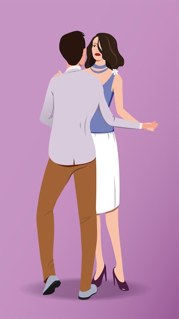 Boy and girl dance Vector