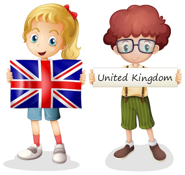 Boy and girl with United Kingdom