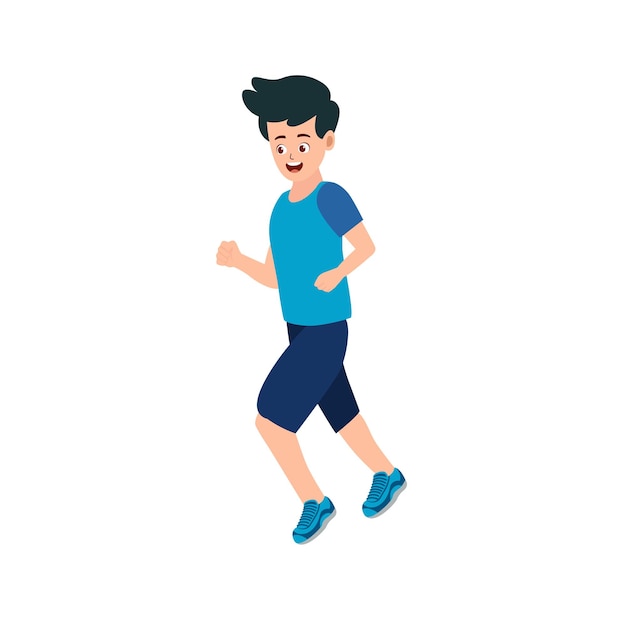 Boy is Running vector illustration