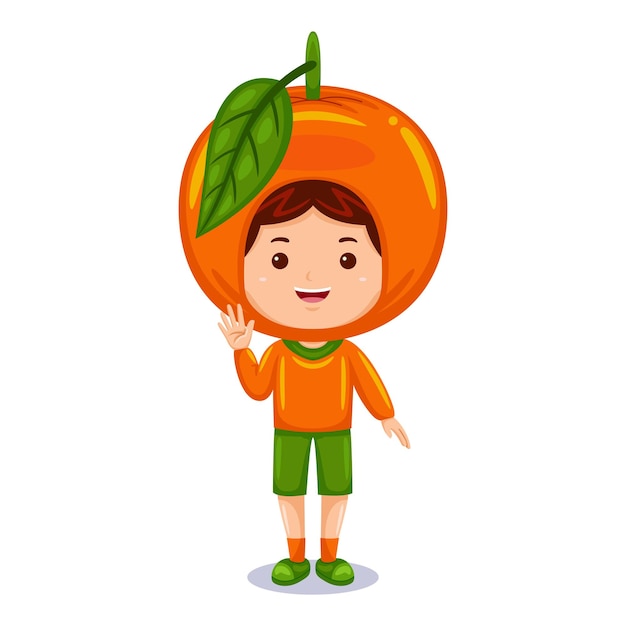 Boy kids orange character costume