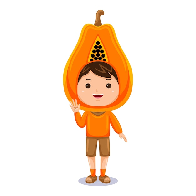 Boy kids papaya character costume