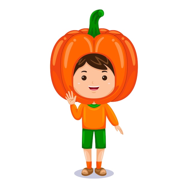 Boy kids pumpkin character costume