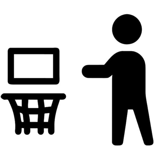 boy play basketball pictogram