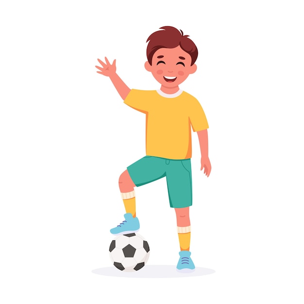 Boy playing football Kids outdoor activity