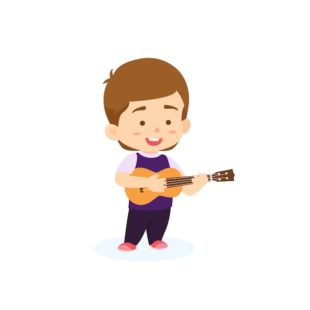 Boy playing guitar