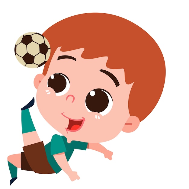 boy playing soccer sports illustration