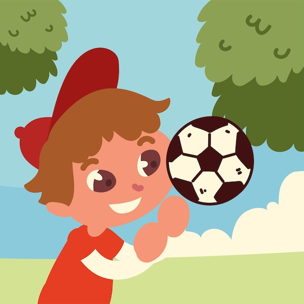 Boy playing with soccer ball