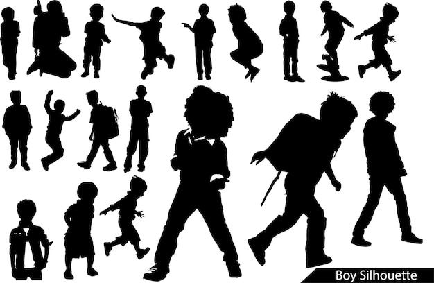 Boy silhouette set