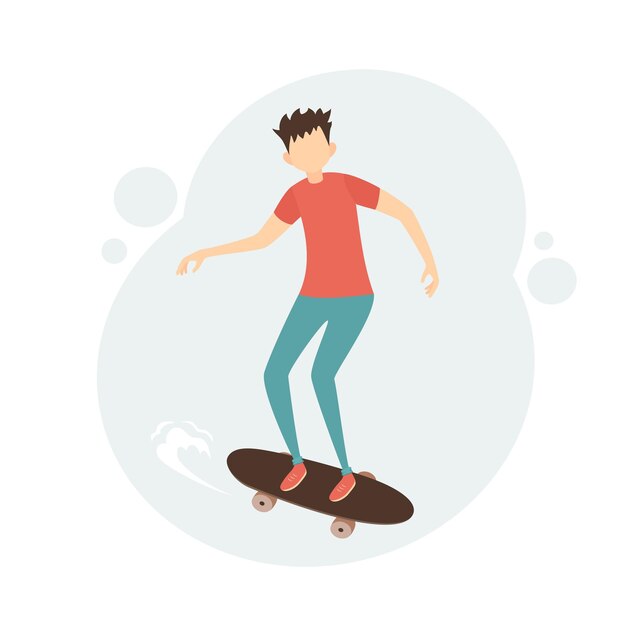 Vector boy on a skateboard