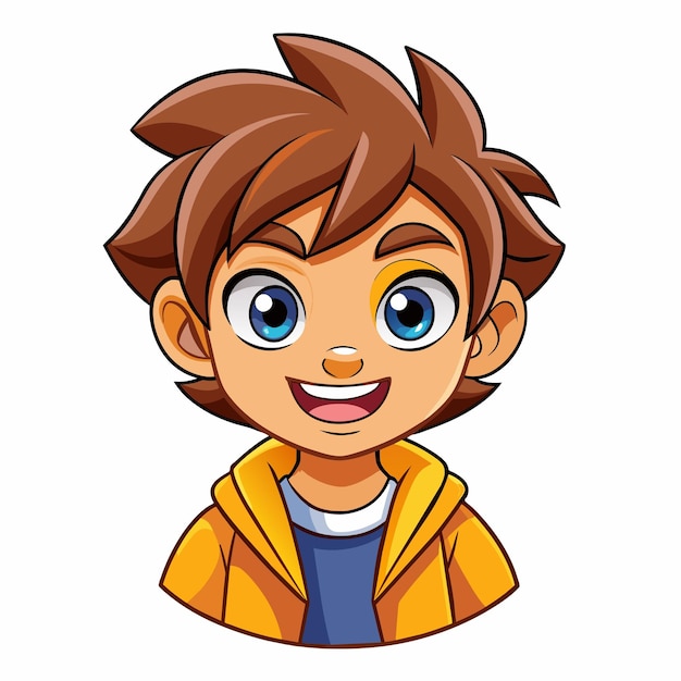 Boy smiles vector kawaii