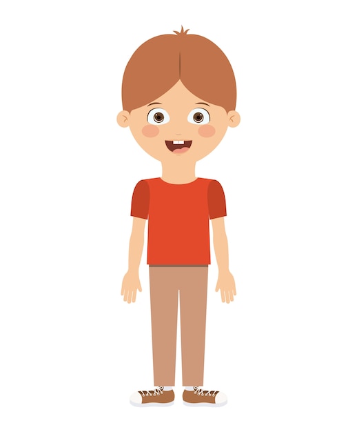 boy standing in front isolated icon design