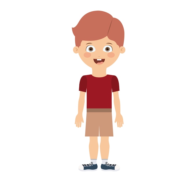 boy standing in front isolated icon design