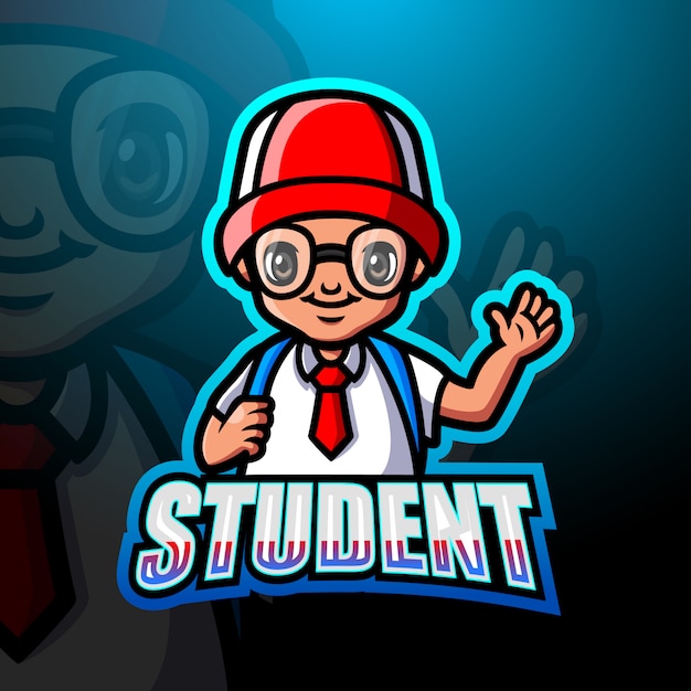 Boy student mascot illustration