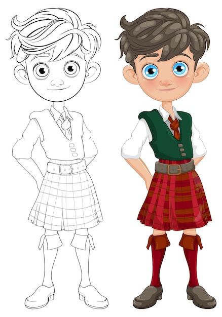 Boy in Traditional Scottish Attire