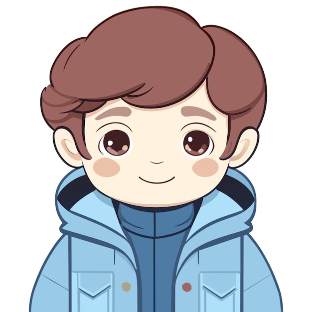 boy wearing winter coat on white background vector illustration