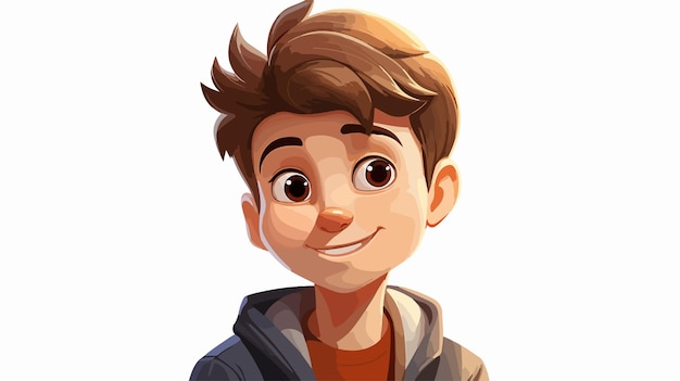 Boy on White Cartoon Vector Illustration