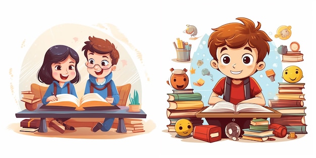 a boy with a book and a book about his life