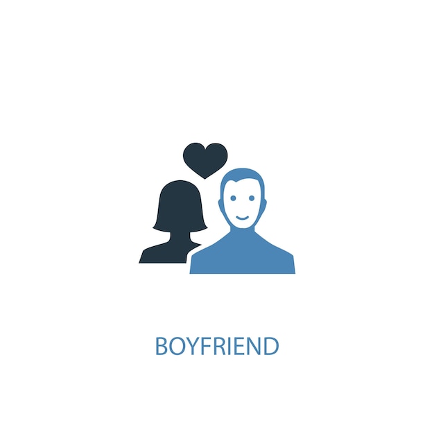 Boyfriend concept 2 colored icon. Simple blue element illustration. boyfriend concept symbol design. Can be used for web and mobile UI/UX