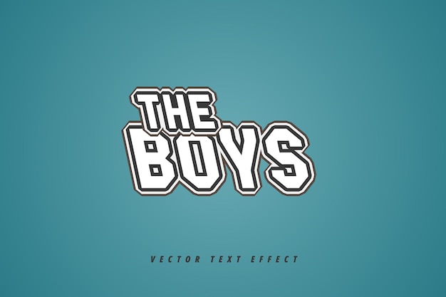 The boys editable text effect design